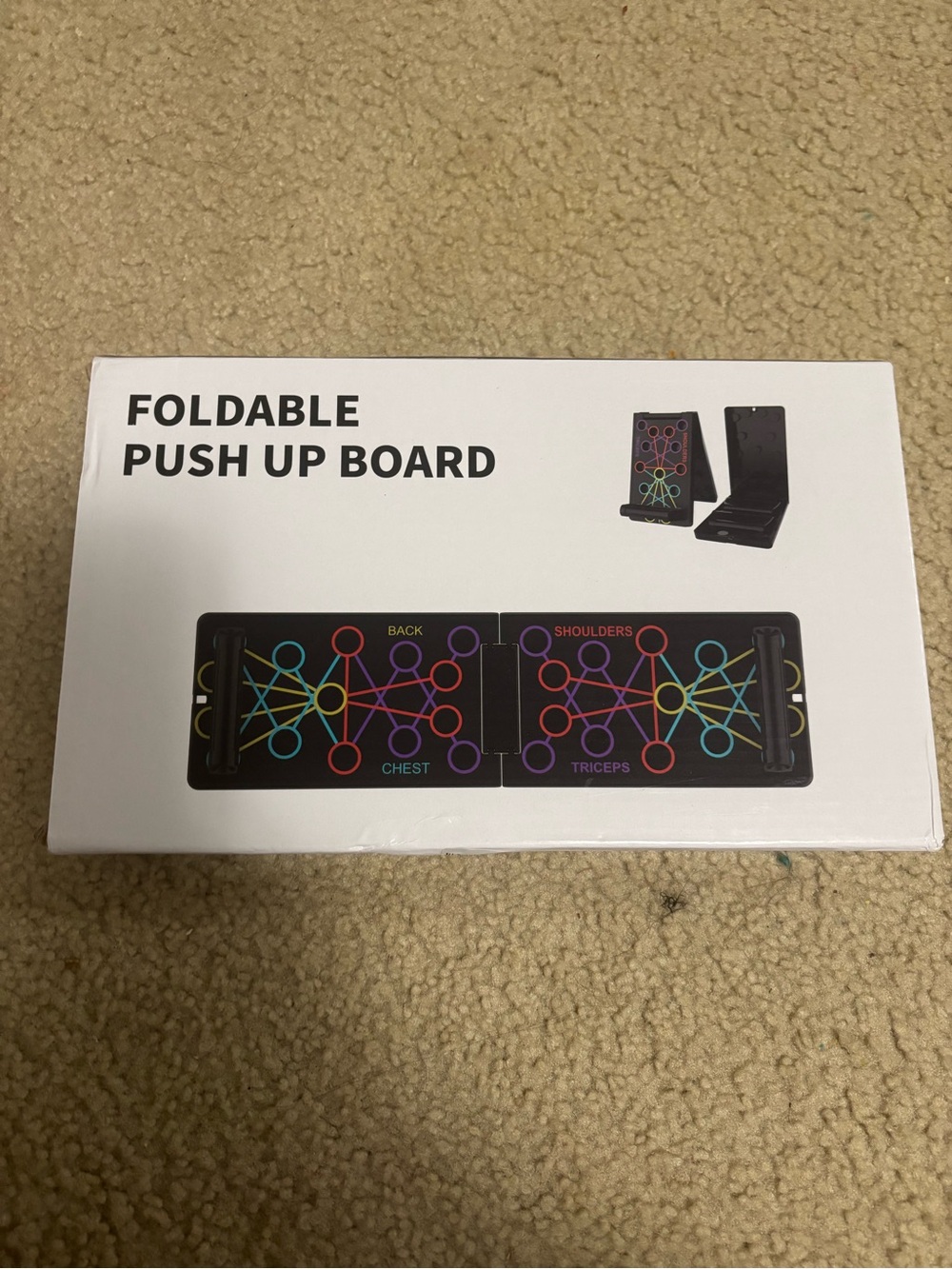 Foldable Push Up Board with Color-Coded Grip Guides